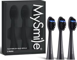 MySmile - DY156 Electric Toothbrush Replacement Heads (3 Pack) - Black