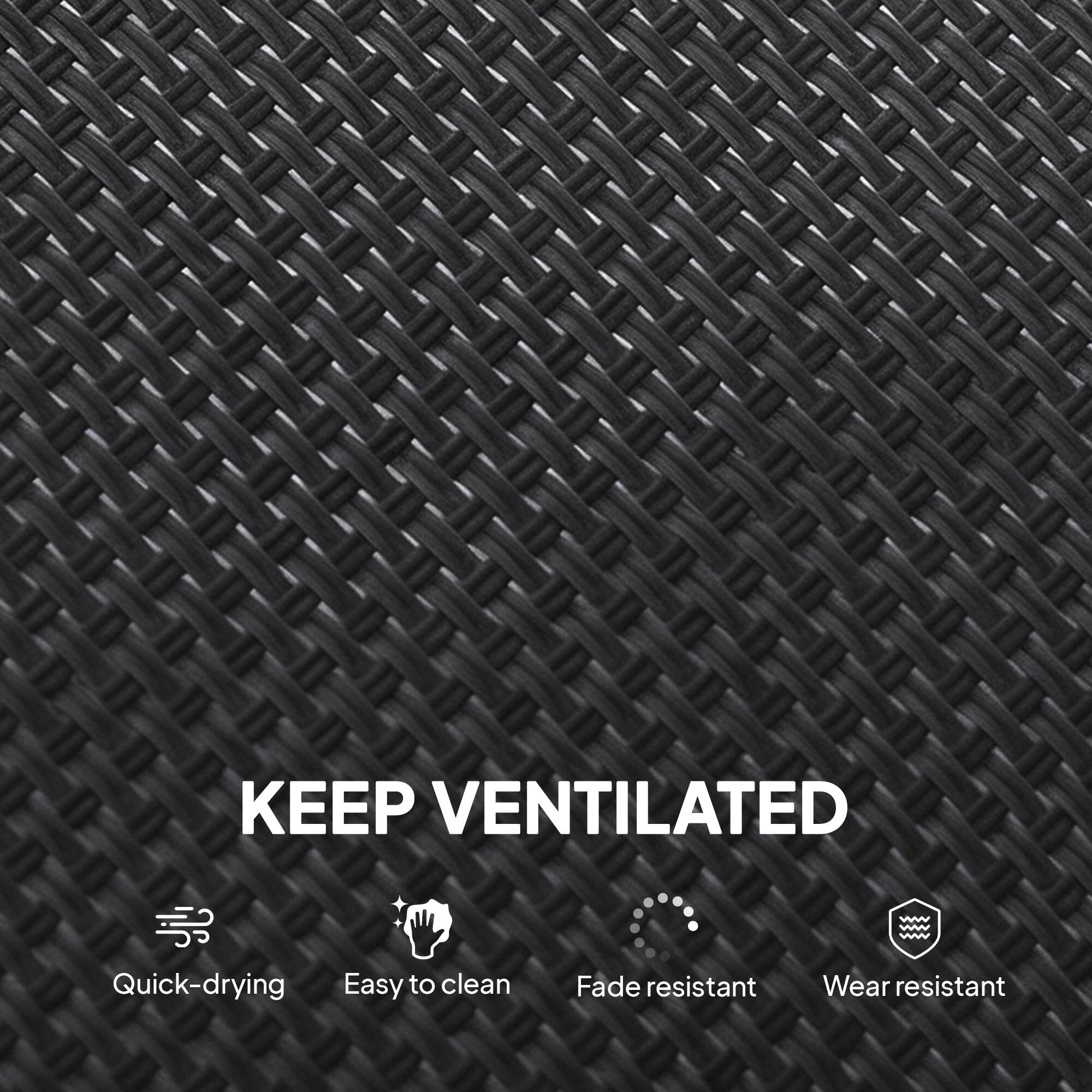 KEEP VENTILATED

- Quick-drying
- Easy to clean
- Fade resistant
- Wear resistant
