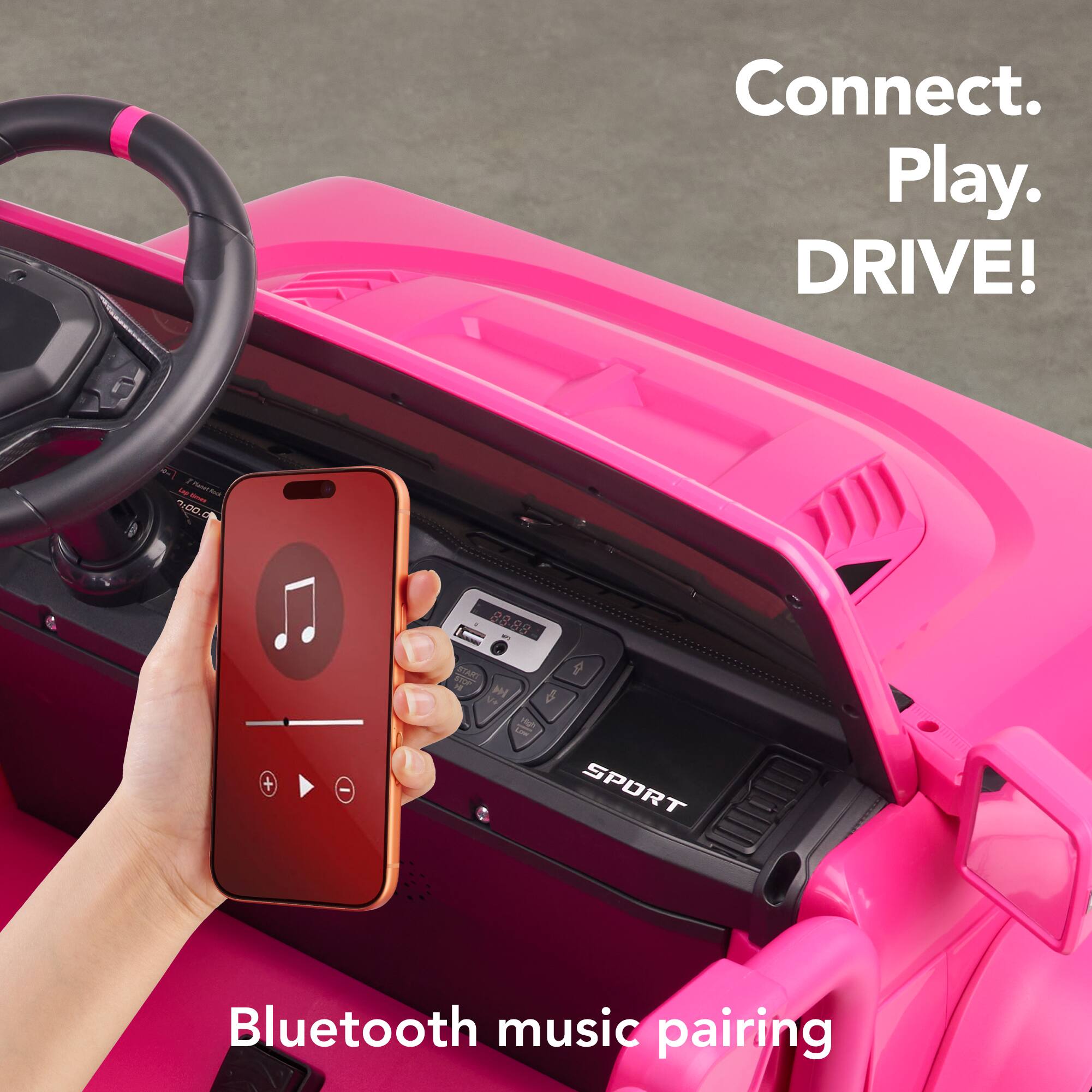 Connect. Play. DRIVE!  
Bluetooth music pairing