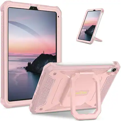 Front. Kitcheniva - Heavy Duty Case For iPad Mini 7 A17 Pro 2024 And iPad Mini 6 2022 Rose Gold - Rose Gold.