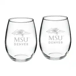Jardine - MSU Denver Roadrunners 21oz. 2-Piece Stemless Wine Glass Set - Multicolor