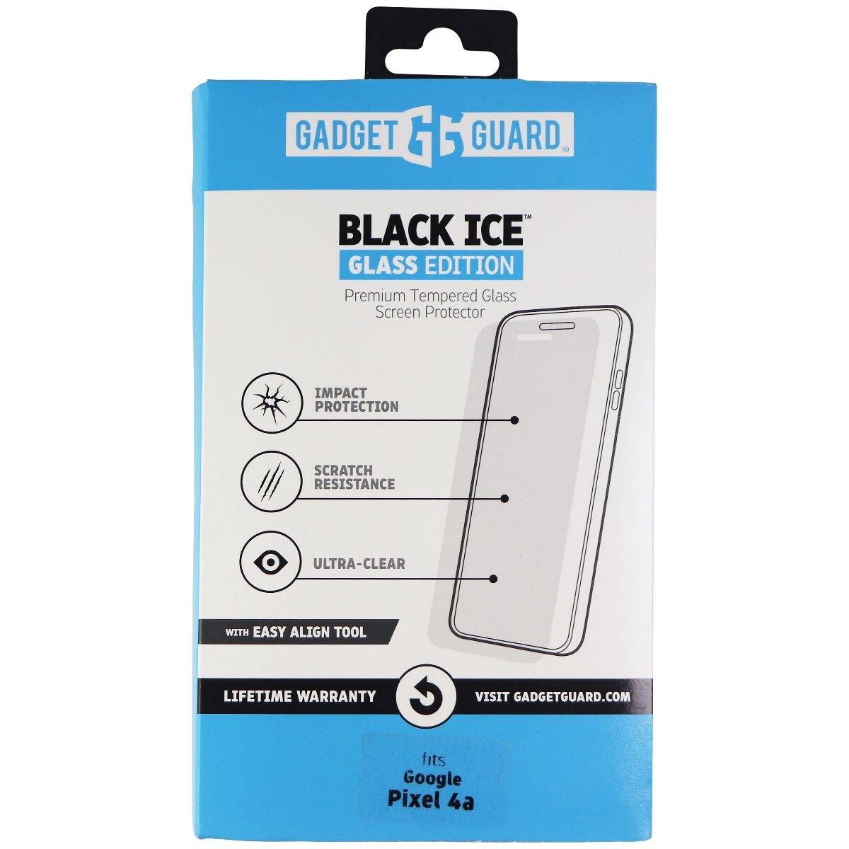 GADGET GUARD BLACK ICE GLASS EDITION Premium Tempered Glass Screen Protector IMPACT PROTECTION SCRATCH RESISTANCE ULTRA-CLEAR WITH EASY ALIGN TOOL LIFETIME WARRANTY VISIT GADGETGUARD.COM fits Google Pixel 4a