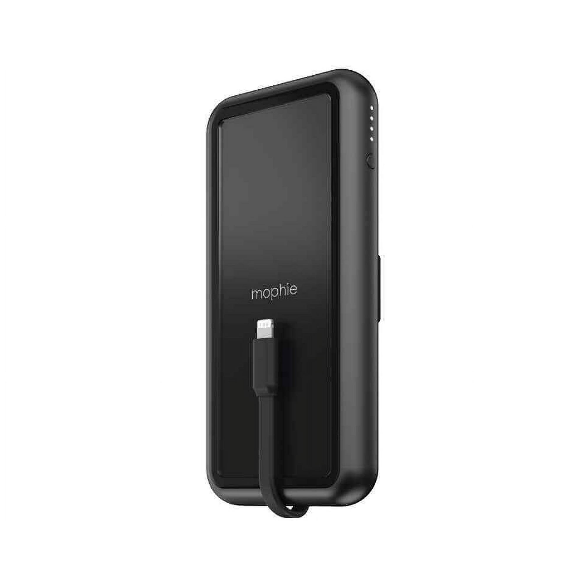 Left. mophie - Mophie Powerstation Plus XL 8,000 mAh Battery Pack Wireless Charger for iPhones - Black.