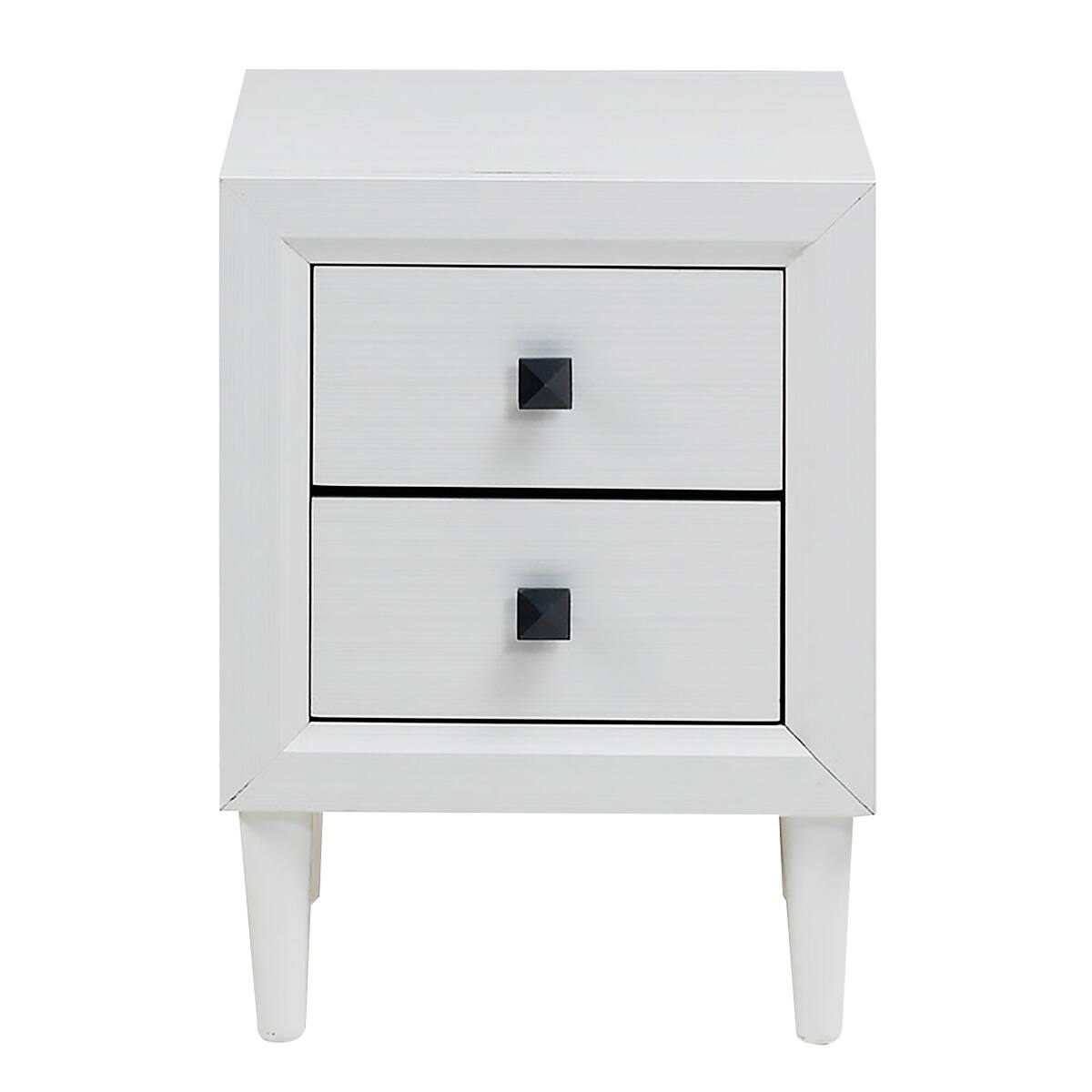 Alt View 21. Costway - Nightstand End Bedside Coffee Table Wooden Leg Storage Drawers - White.