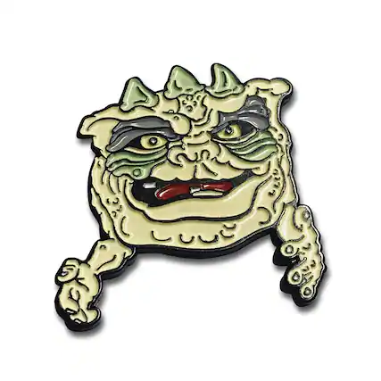 Front. TriAction Toys - Boglins King Drool Enamel Collector Pin - Yellow.