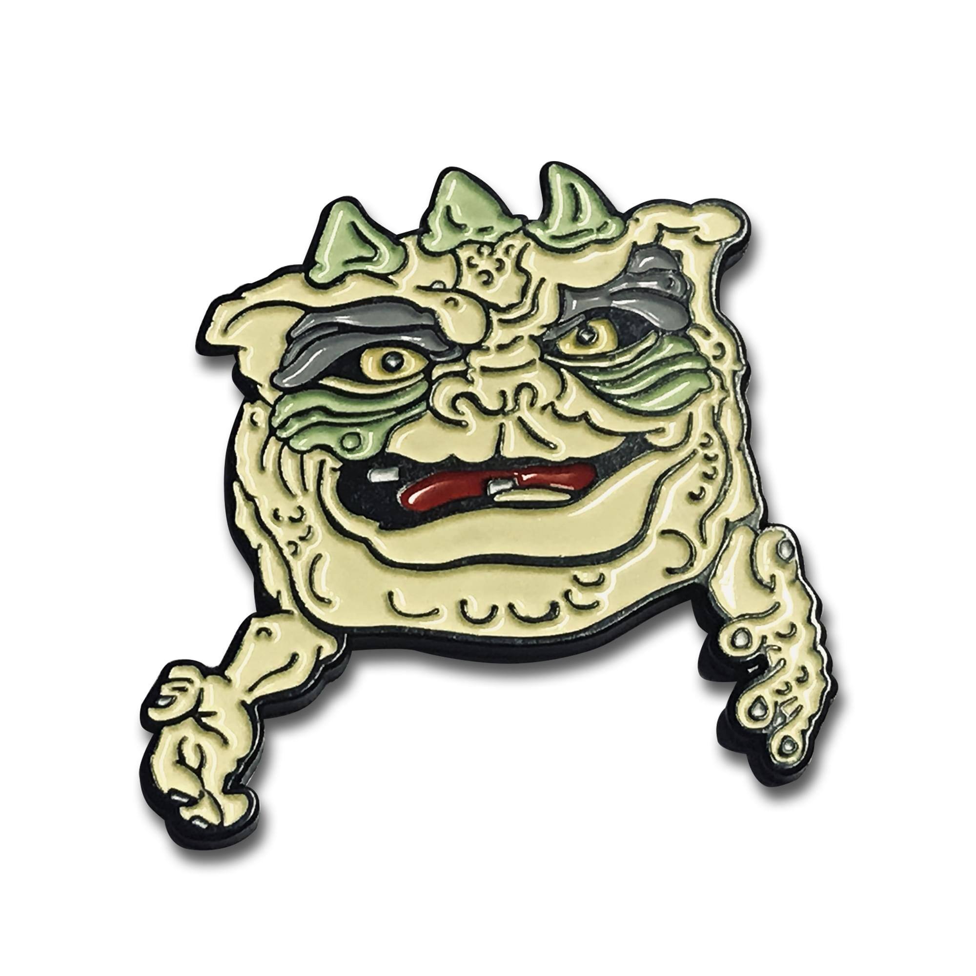 Front. TriAction Toys - Boglins King Drool Enamel Collector Pin - Yellow.