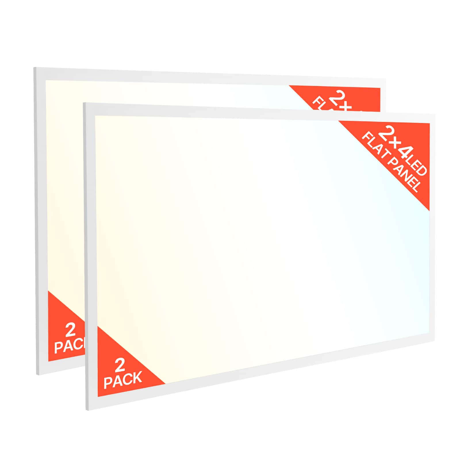 VEVOR - 2x4 FT LED Flat Panel Light, 7800 LM, Flush Mount LED Drop Ceiling Lighting Fixture with 3 Color Selectable - White