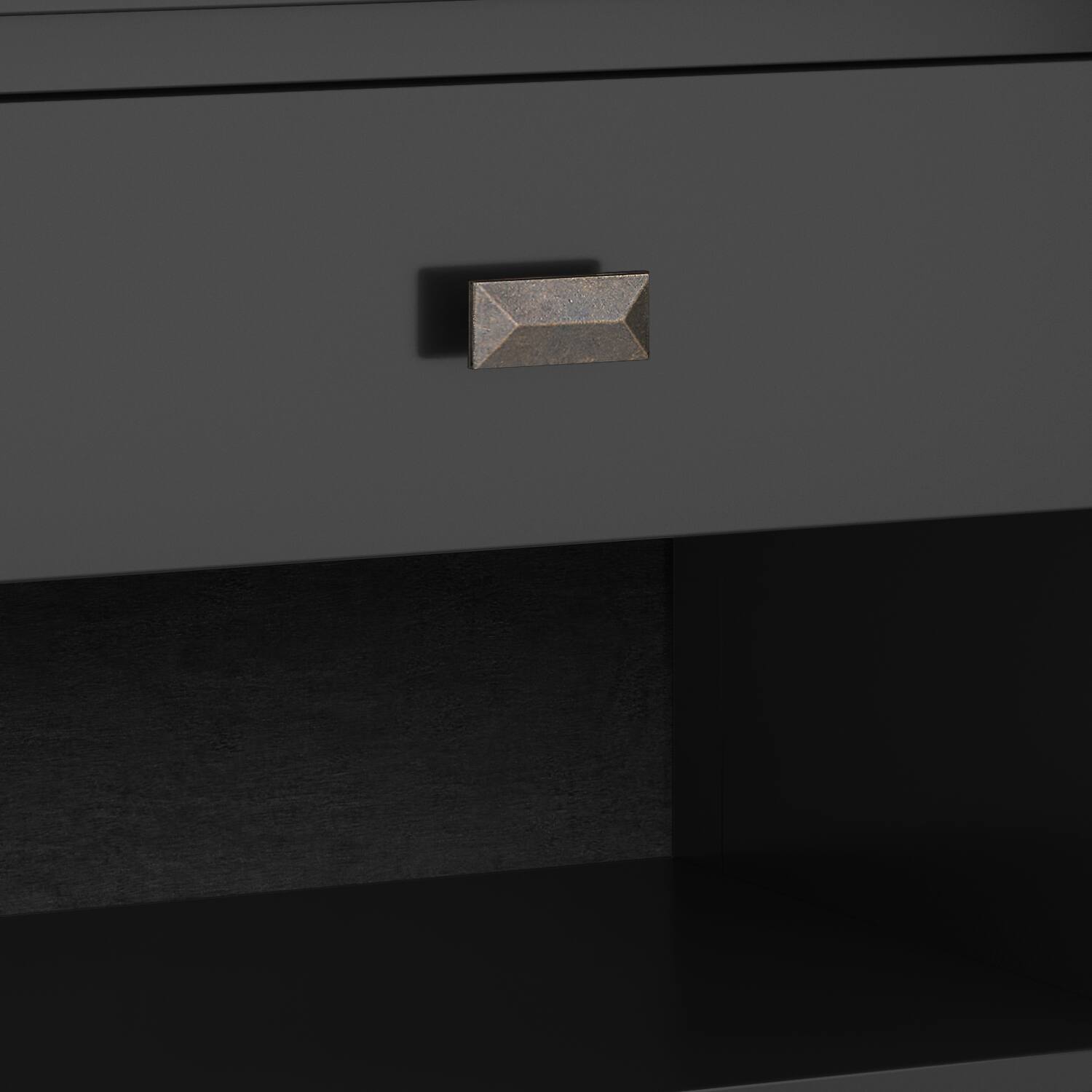 Alt View 8. Simpli Home - Artisan SOLID WOOD 24 inch Wide Contemporary Bedside Nightstand Table in Black - Black.