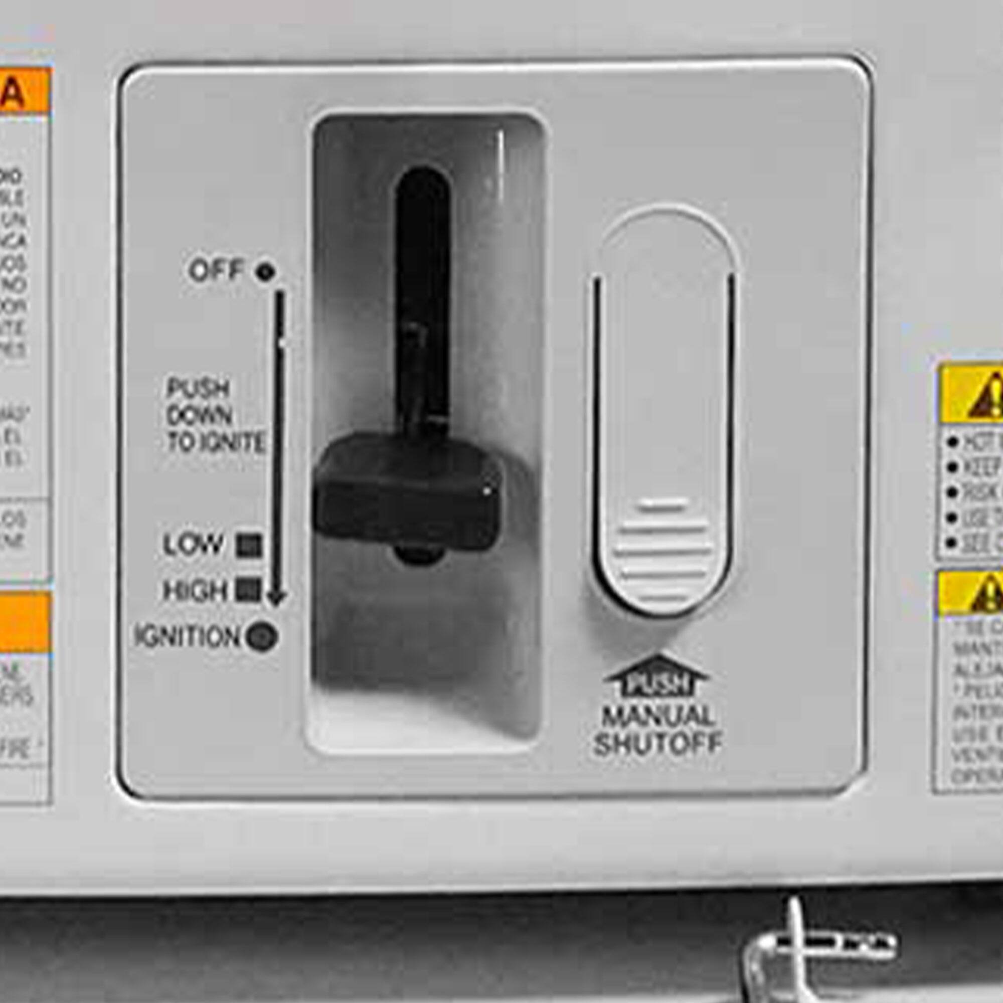 A O LE UN CA 0s NO oR TE 1  fi n OFF PUSH DOWN TO IGNITE A K I IEP os M M ERS R LOW HIGH IGNITION PUSH MANUAL SHUTOFF 0EE : HI  A C ALEMA PELA I

Corrected text:
A O LE UN CA 0s NO oR TE 1  fi n OFF PUSH DOWN TO IGNITE A K I IEP os M M ERS R LOW HIGH IGNITION PUSH MANUAL SHUTOFF 0EE : HI  A C ALEMA PELA I

The text appears to be a mix of letters and numbers, possibly from a label or instruction manual. Here is a more coherent grouping based on the image:

- OFF
- PUSH DOWN TO IGNITE
- LOW HIGH IGNITION
- PUSH MANUAL SHUTOFF
- A C ALEMA PELA I