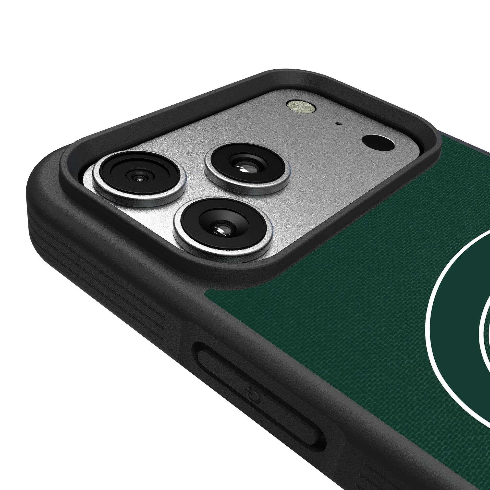 Alt View 2. Keyscaper - Michigan State Spartans Bump Case with 8.2ft Drop Protection - 14 Pro - Multicolor.