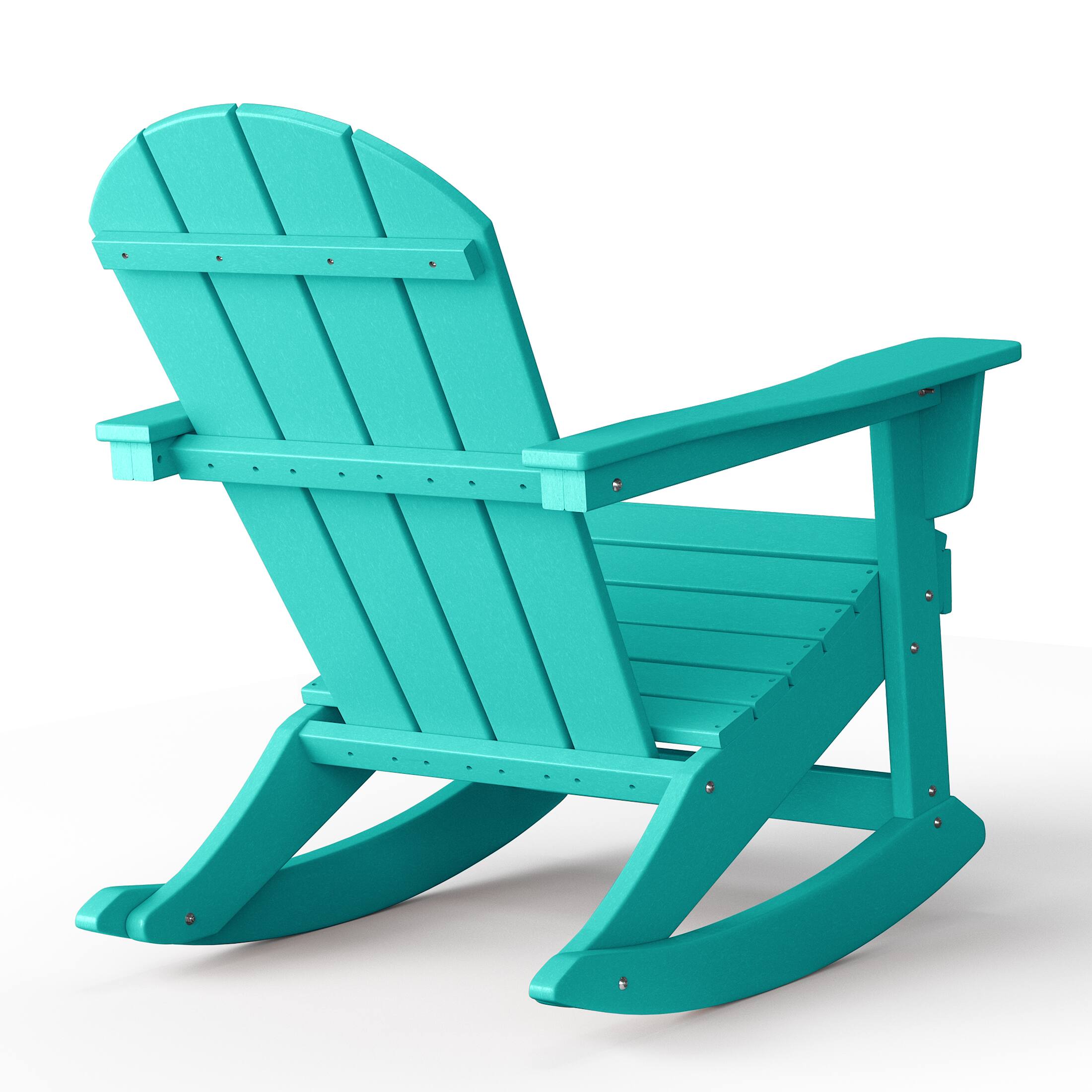 Alt View 1. WestinTrends - WestinTrends Malibu Outdoor / Patio Poly Adirondack rocking chair - Turquoise.