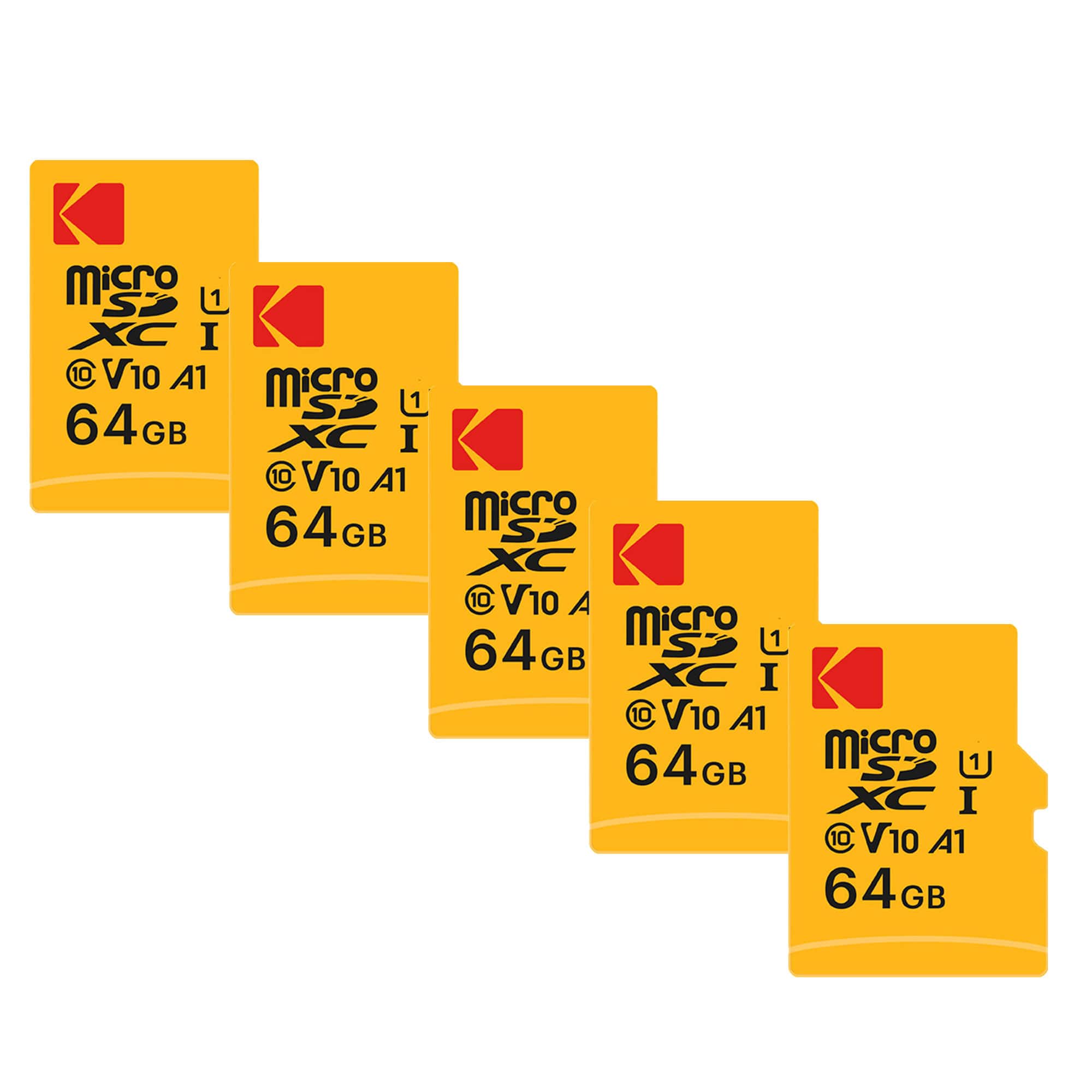 Kodak - 64GB Premium Performance microSDXC Memory Card with SD Adapter - 5 Pack