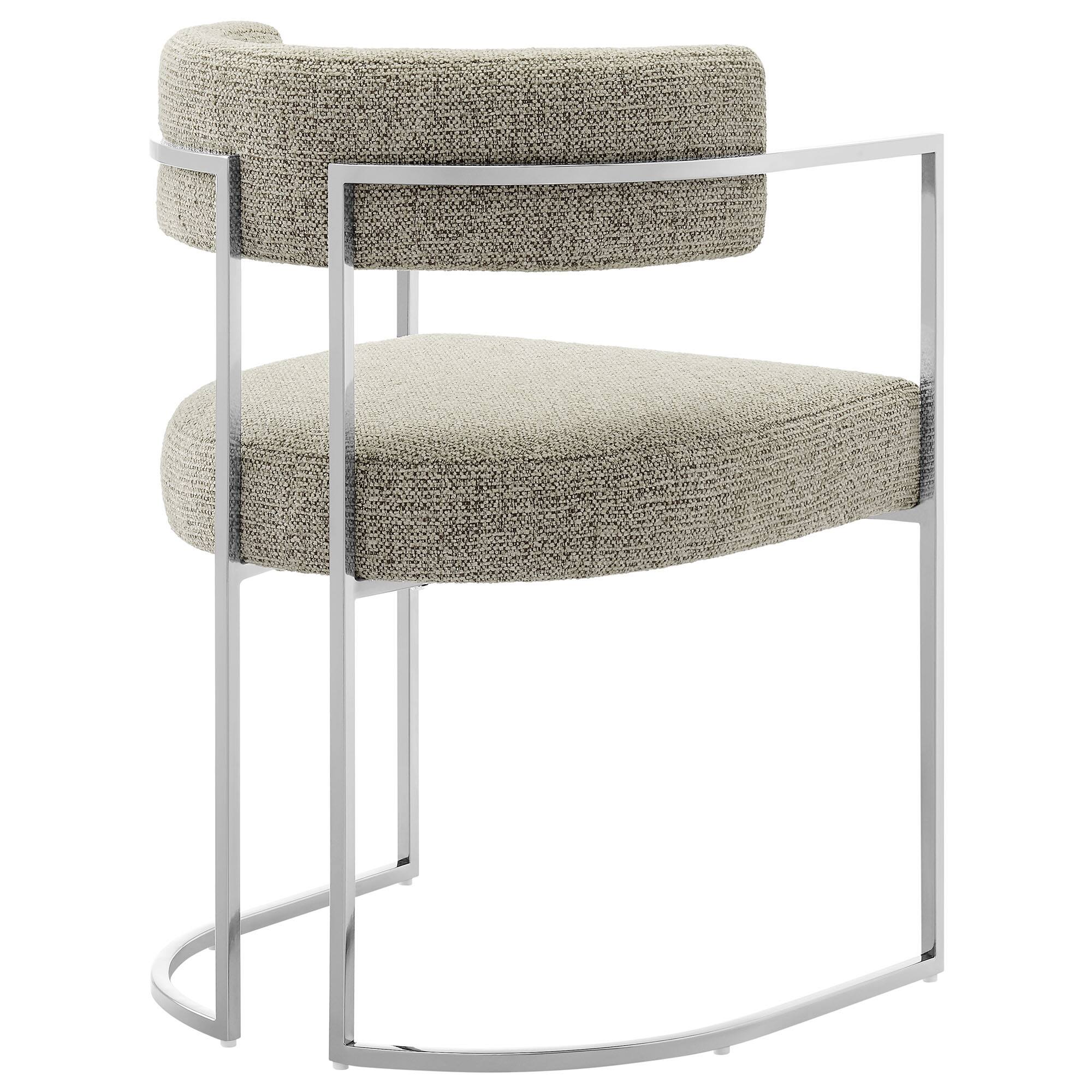 Alt View 2. Modway - Huron Curved Back Fabric and Metal Dining Accent Chair by Modway - Brown.