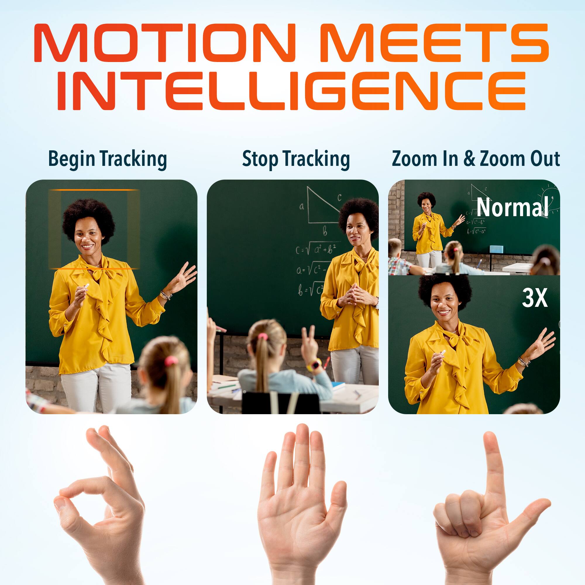 MOTION MEETS INTELLIGENCE

Begin Tracking
Stop Tracking
Zoom In & Zoom Out
Normal
3X