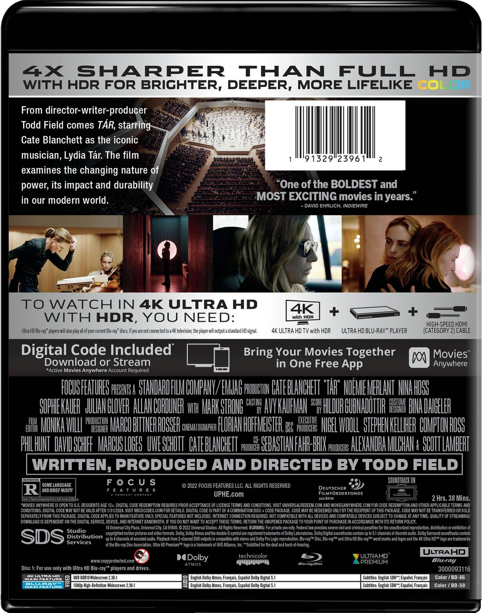 Back. Tár (4K Ultra HD + Blu-ray) [UHD].