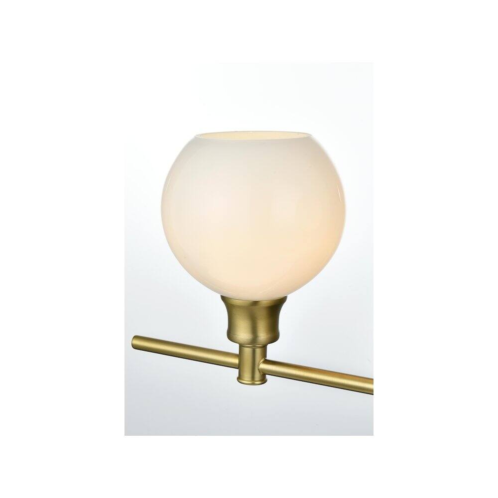 Alt View 2. Living District - Collier 2 Light Satin Gold and Frosted White Glass Wall Sconce - Satin Gold.