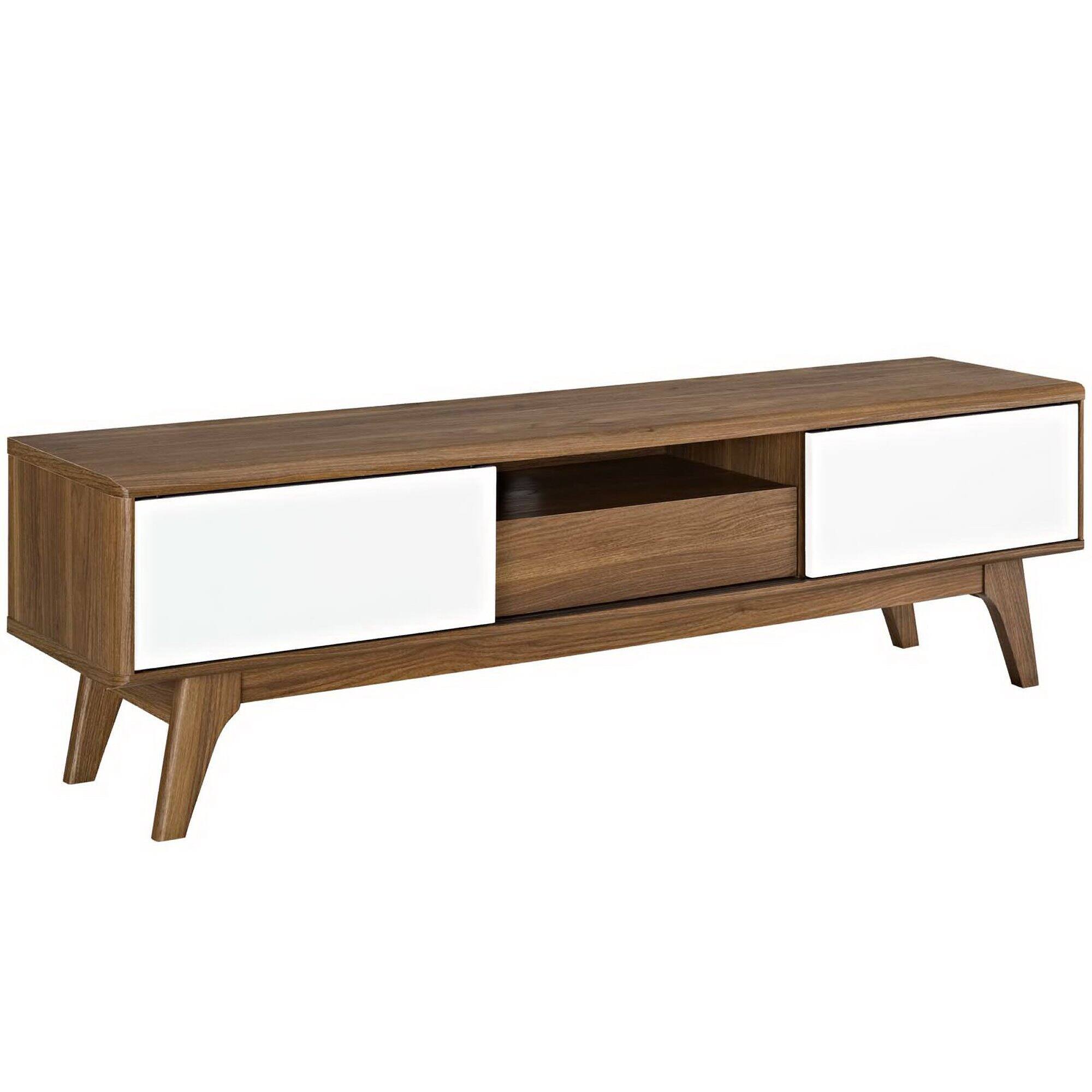 Angle. Modway - Envision 59" TV Stand by Modway - Walnut White.