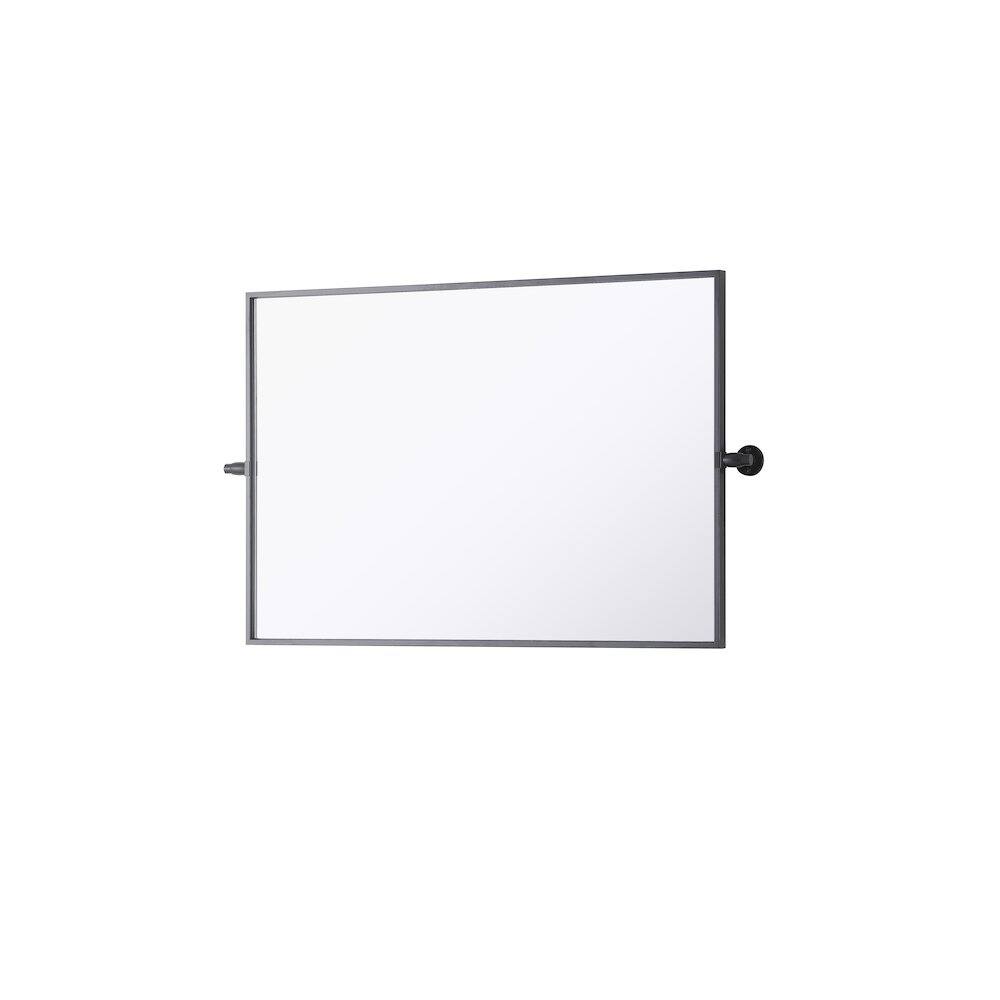 Alt View 1. Elegant Kitchen and Bath - Amoura 24X36 Pivot Mirror In Black - Black.
