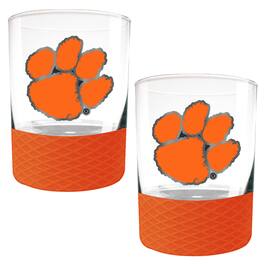 Great American Products - Clemson Tigers 2-Pack 14oz. Rocks Glass Set with Silcone Grip - Orange