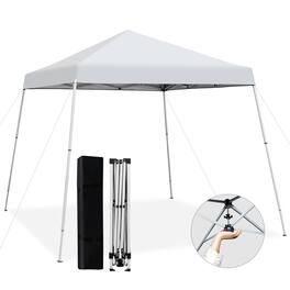 Costway - 10x10ft Patio Outdoor Instant Pop-up Canopy Slanted Leg UPF50+ Sun Shelter - White