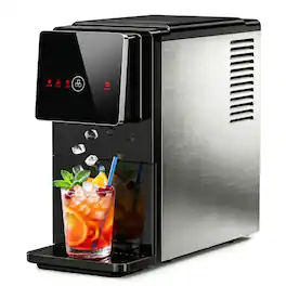SIMZLIFE - Countertop Nugget Ice Maker,33lbs/Day, 10-Min Fast Ice, Self-Cleaning, Quiet,Perfect for Cocktails, Iced Coffee & More - Black