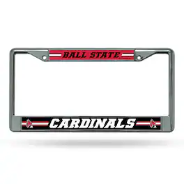 Rico Industries - Ball State Cardinals Chrome Metal License Plate Frame - Multi