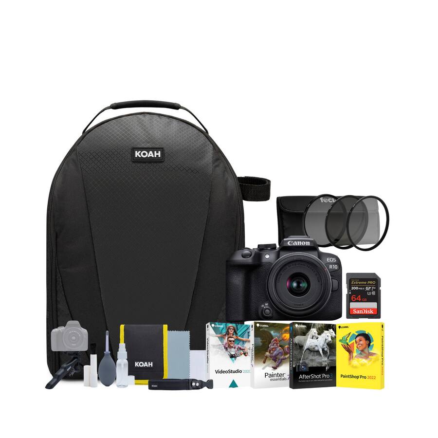 Red Camera Mirror Less Canon EOS R10 Mirrorless Camera with RF S 18 45mm Lens with SD Card ...