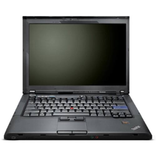 Front Standard. Lenovo - 14.1" ThinkPad Notebook - 3 GB Memory - 80 GB Hard Drive - Black.