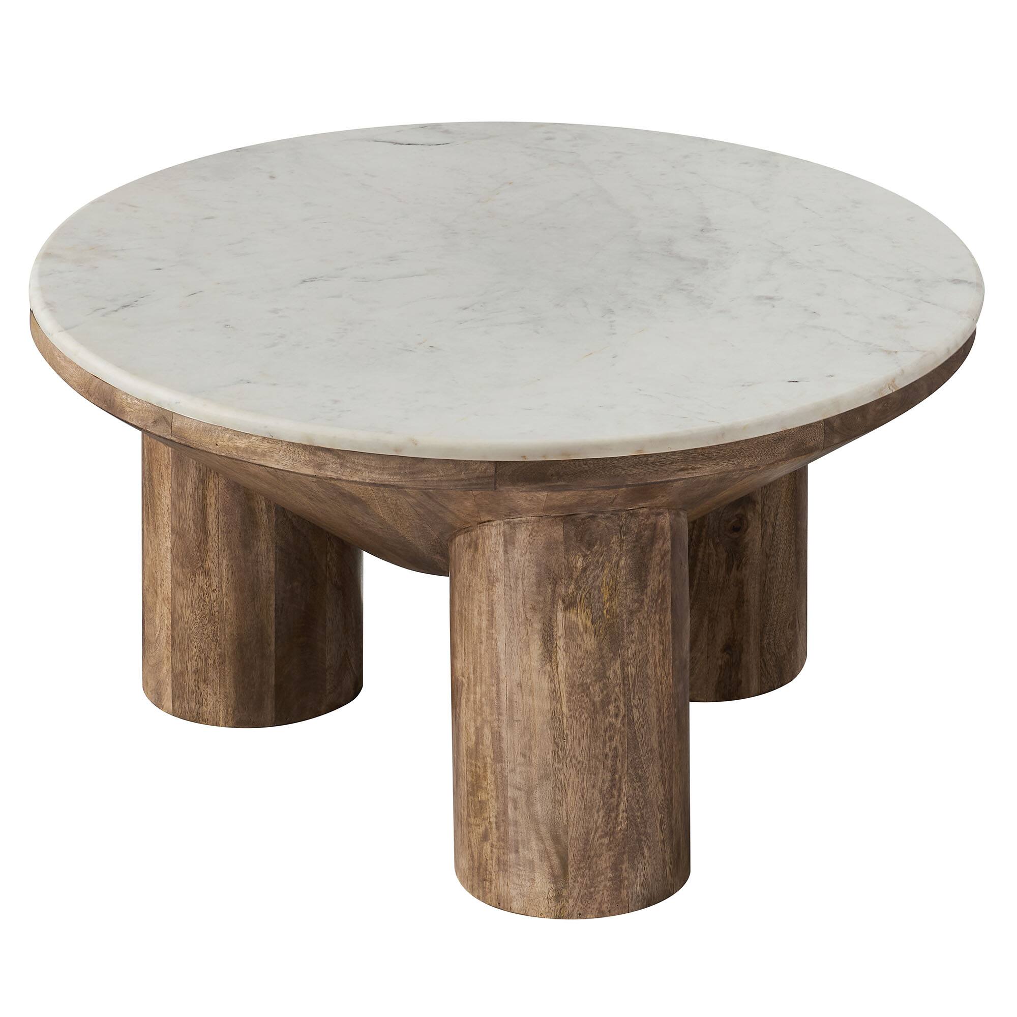 Alt View 2. Modway - Ellison 33" Round Wood Coffee Table With Marble Top by Modway - Walnut.