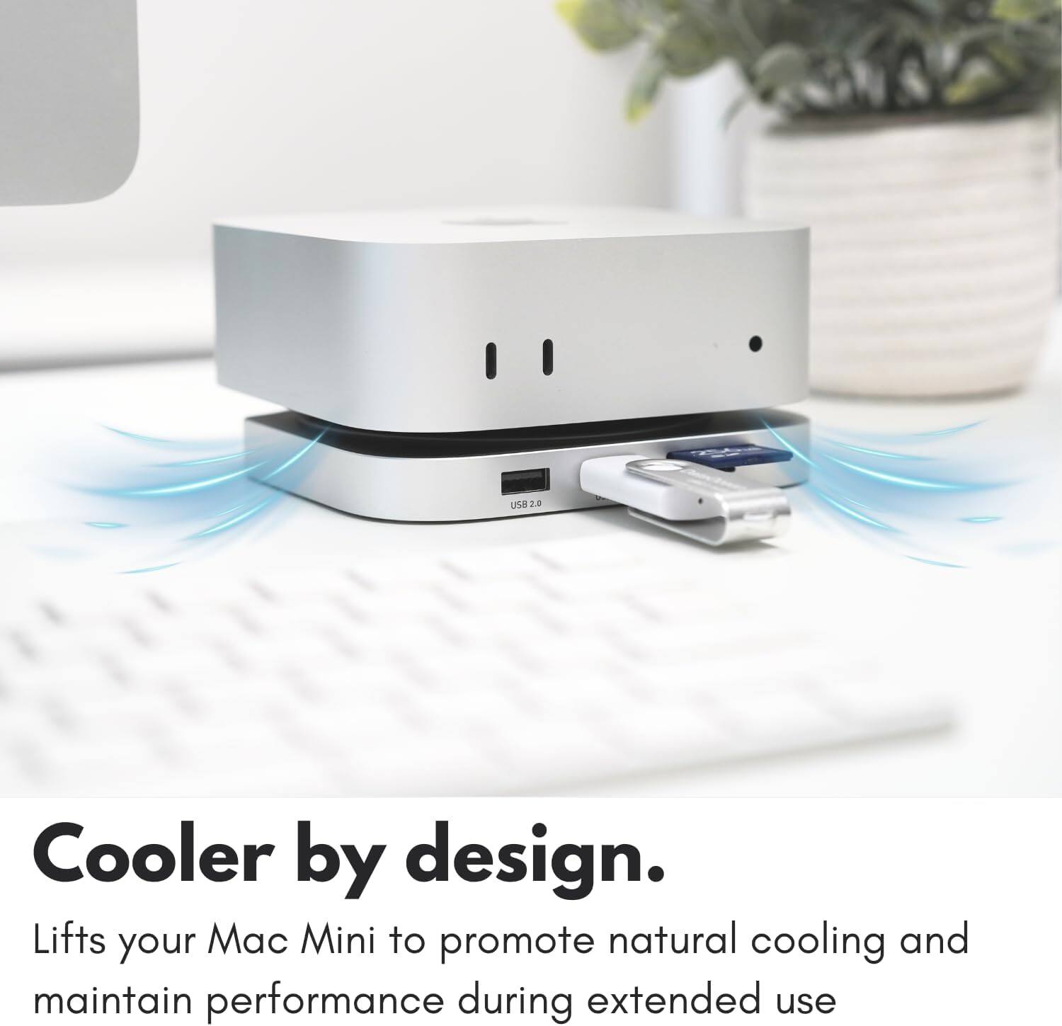 Macally Mac mini M4 Dock and Stand, Mac mini M4 Hub with M.2 NVMe