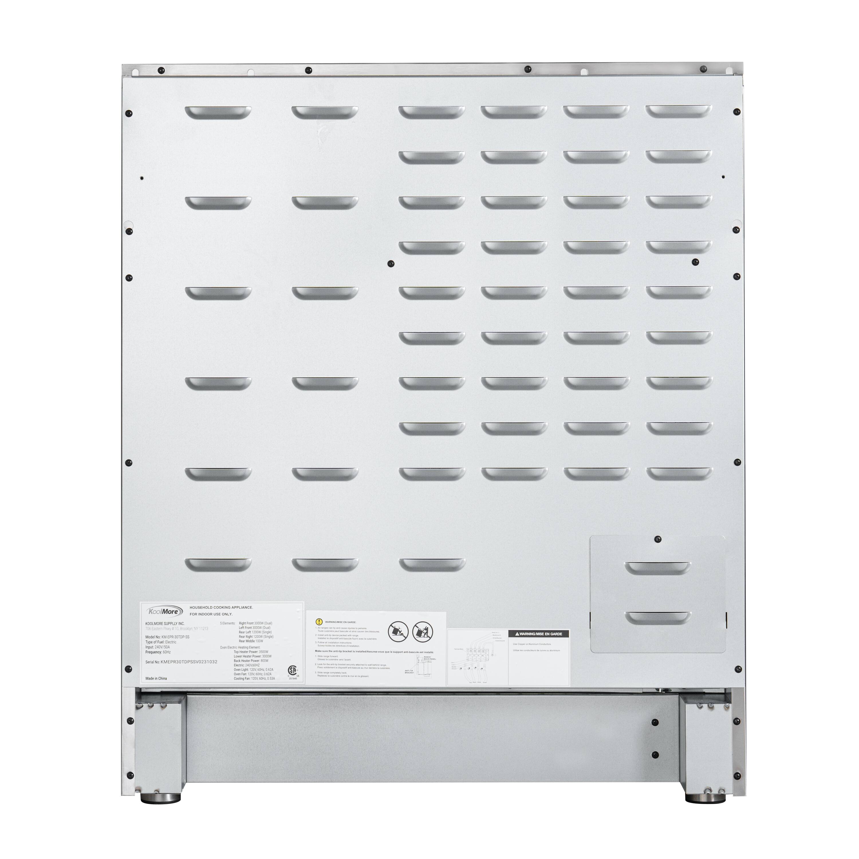 Alt View 7. Koolmore - 30 in. Electric Professional Range with Tilt Panel and Digital controls, Self-Cleaning, 16300W of Power, 240V - Stainless-Steel.