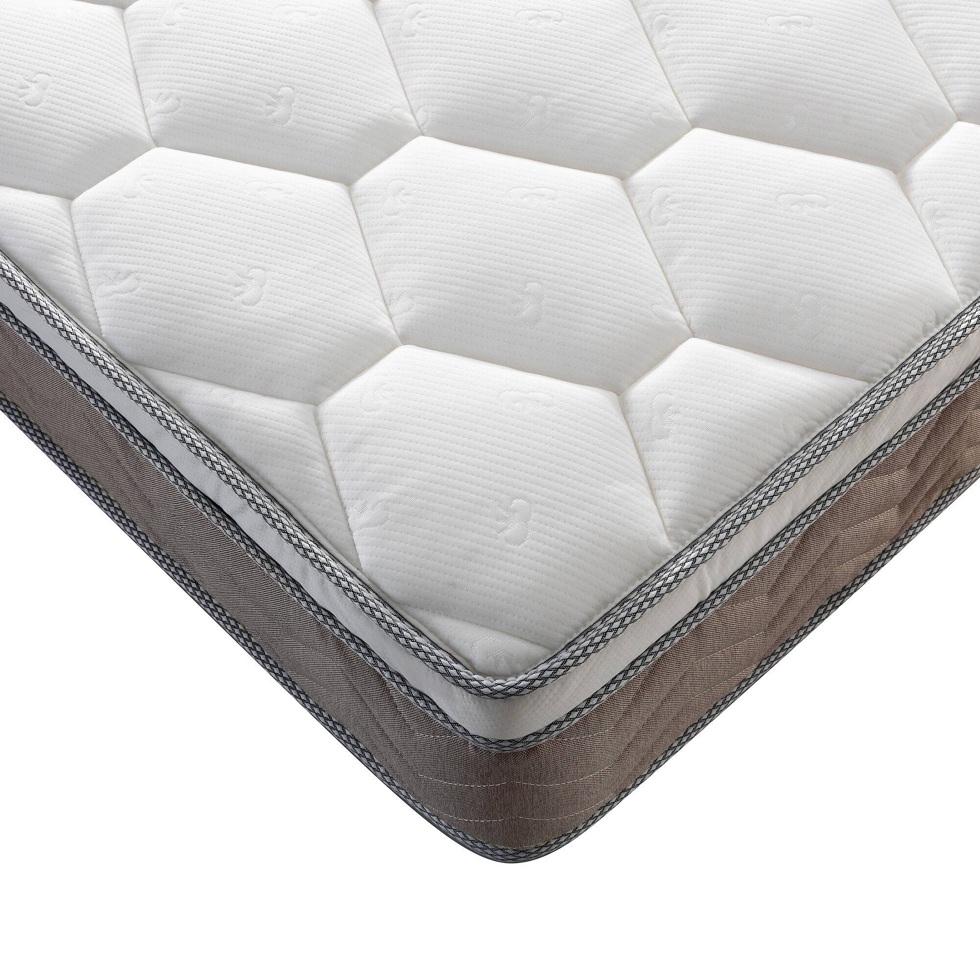 Alt View 3. Boyel Living - 12-Inch Queen Hybrid Memory Foam and Pocket Coil Mattress in a Box - Brown.