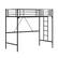 Front. Winado - Loft Bed Twin Size with Flat Ladder High Guardrail Rung Heavy Duty Metal Bed Frame Support for Adults Kids Young Teens - Black.
