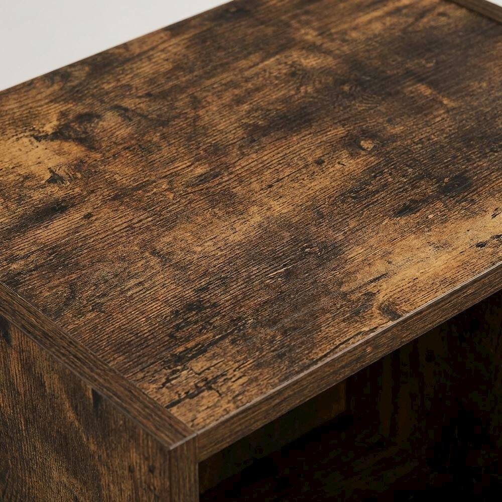 Alt View 1. FurniFact - Wooden bookcase with open shelf design for versatile storage - Amber Pine.