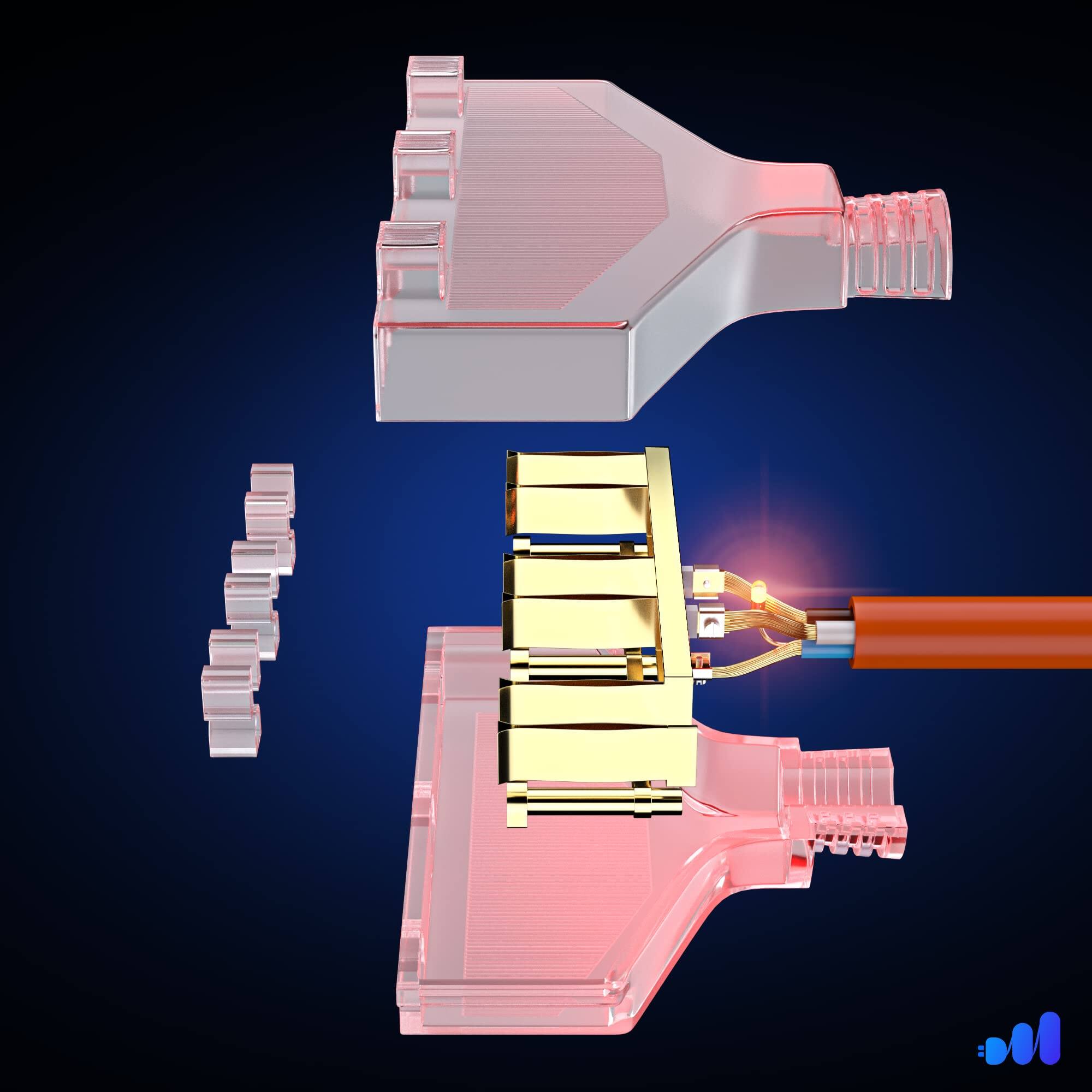 Alt View 8. Maximm - Extension Cord 15 ft, Extension Cord with Multiple Outlets, SJTW 14 Gauge ETL Listed - Orange.