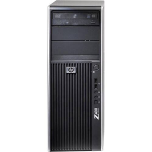 Front Standard. HP - Convertible Mini-tower Workstation - 1 x Intel Xeon 2.66 GHz - Alloy Metallic, Jack Black.