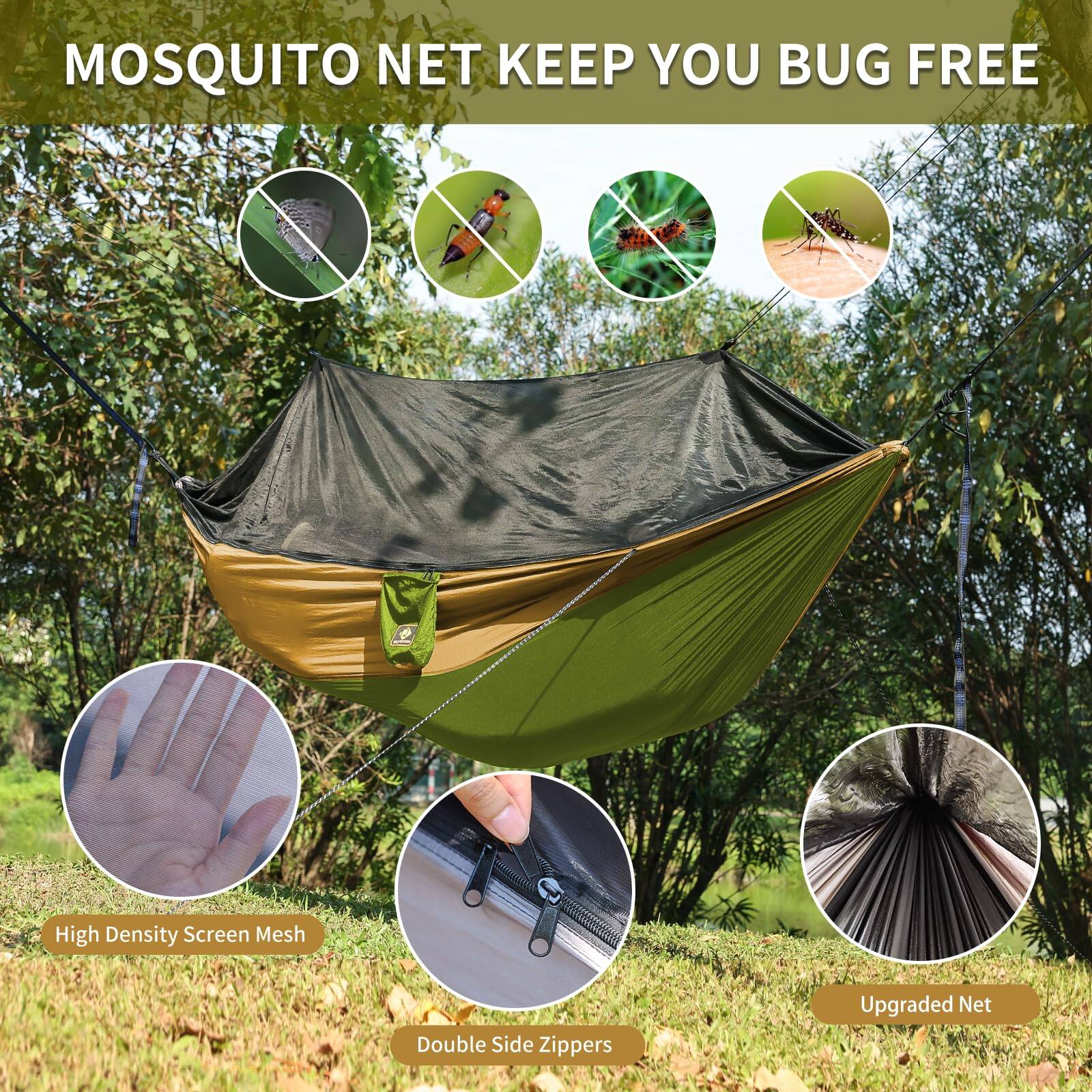 MOSQUITO NET KEEP YOU BUG FREE

- High Density Screen Mesh
- Double Side Zippers
- Upgraded Net
