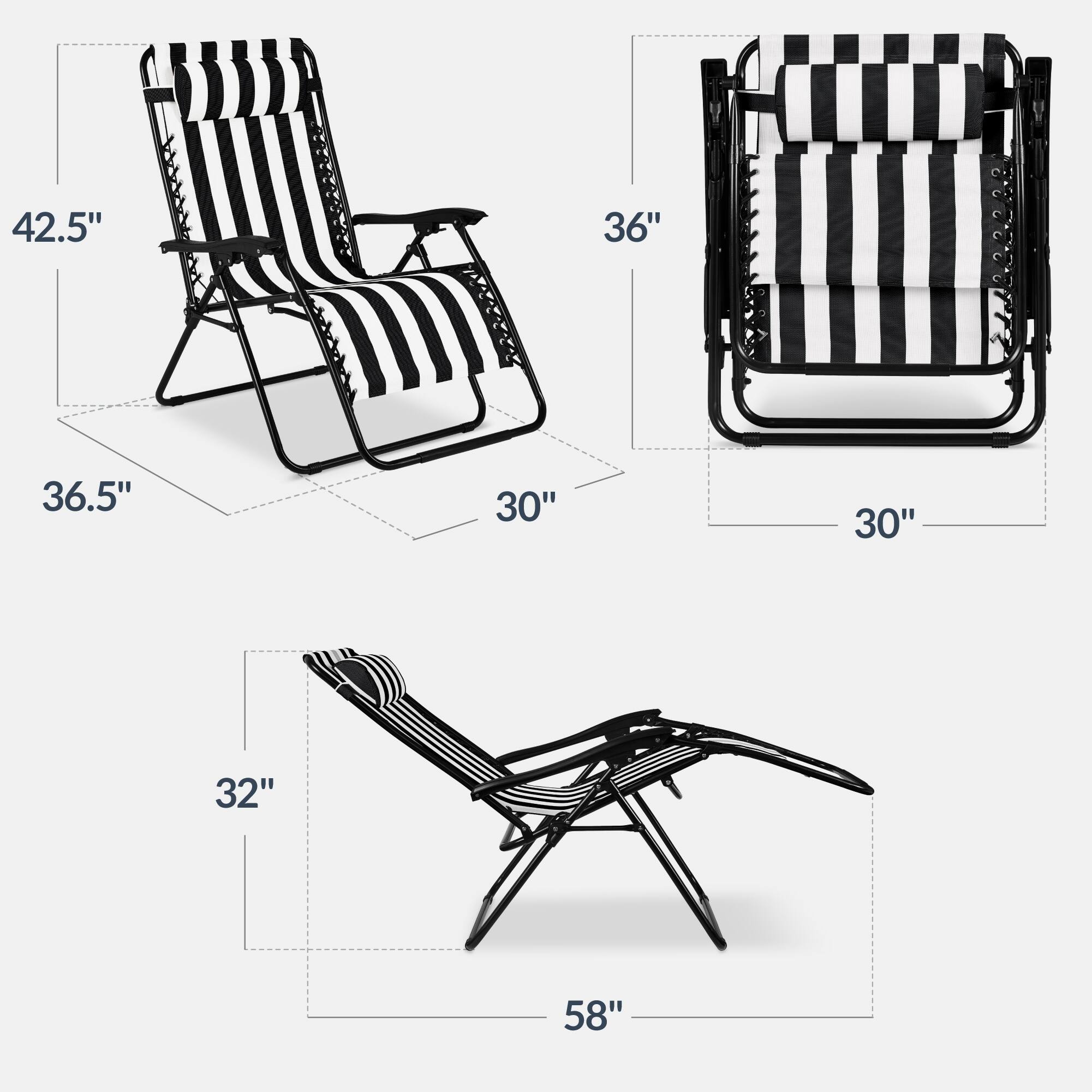 42.5" 36" 36.5" 30" 30" 32" 58"