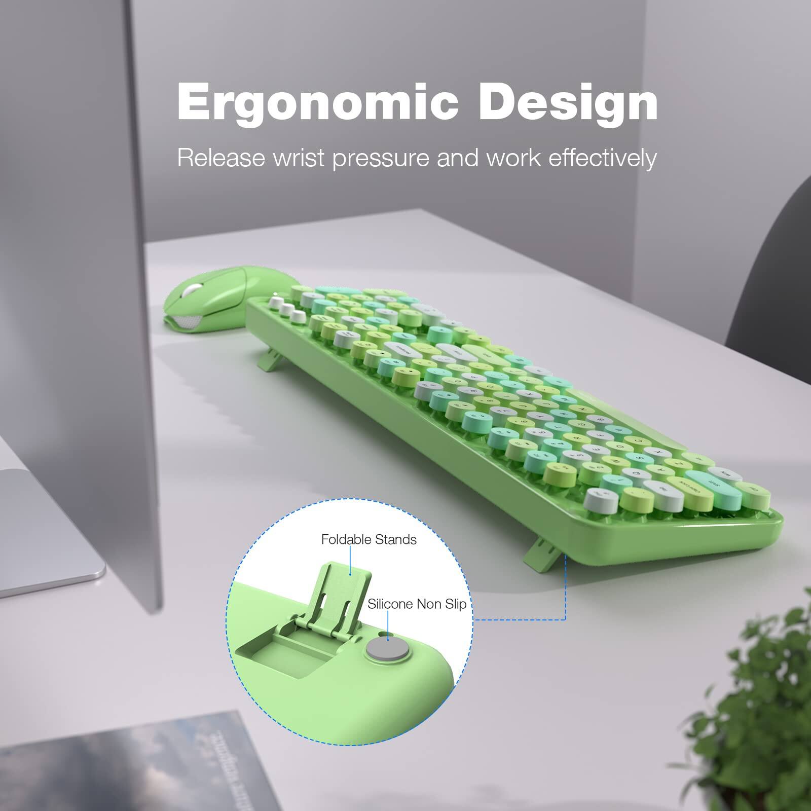 Ergonomic Design  
Release wrist pressure and work effectively  

Foldable Stands  
Silicone Non Slip