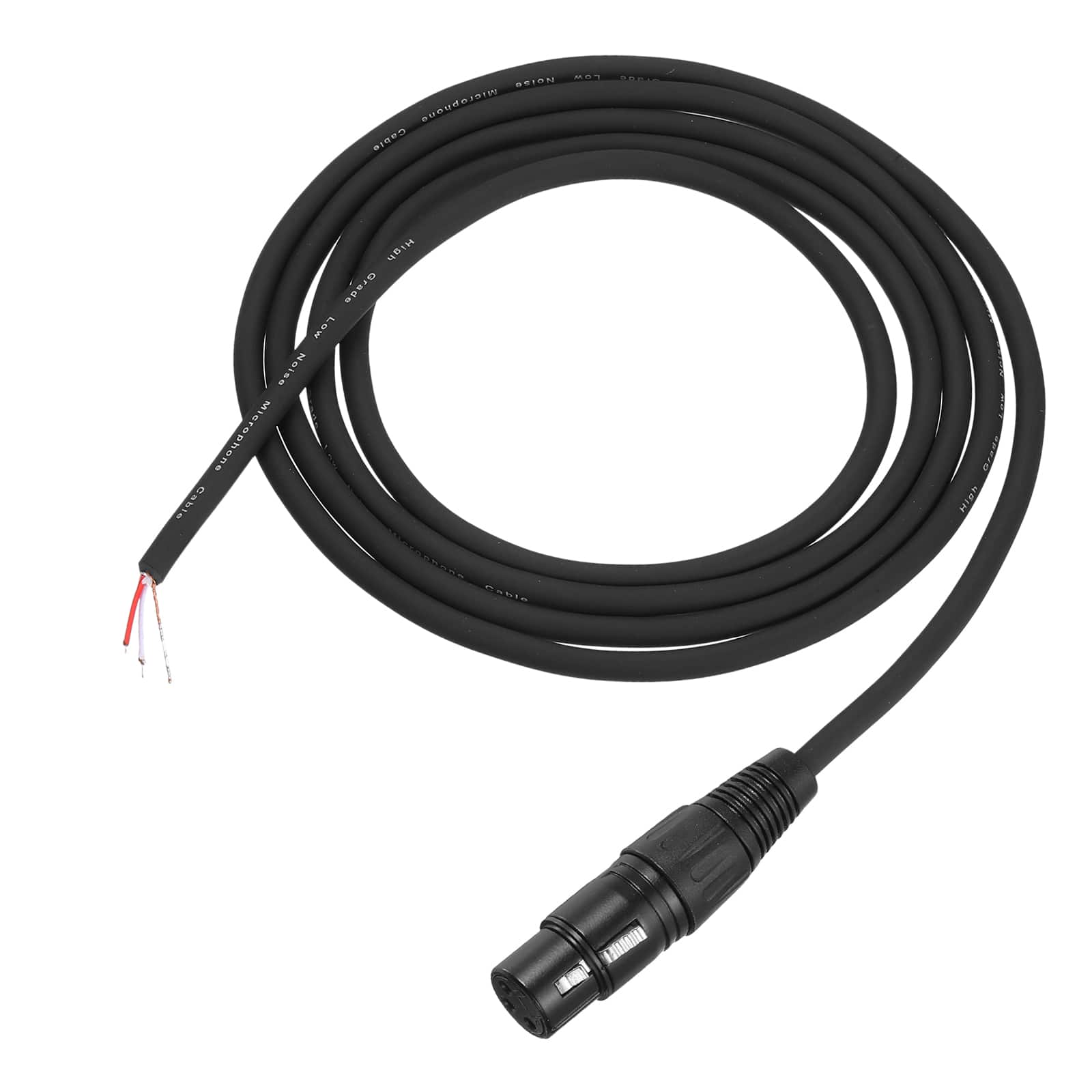 Unique Bargains - Audio Extension Cord XLR Female to Bare Wire Open End Microphone Cable, 3-Pin XLR, for DJ PA Amplifier Subwoofer - Black