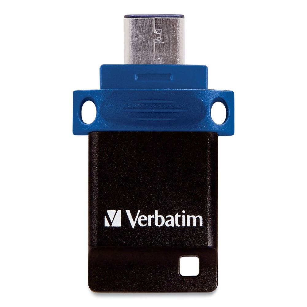 Back. Verbatim - 32GB STORENGO DUAL USB FLASH - Black.