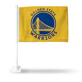 Rico Industries - Golden State Warriors NBA 11x14 Window Mount 2-Sided Yellow Car Flag - Multi