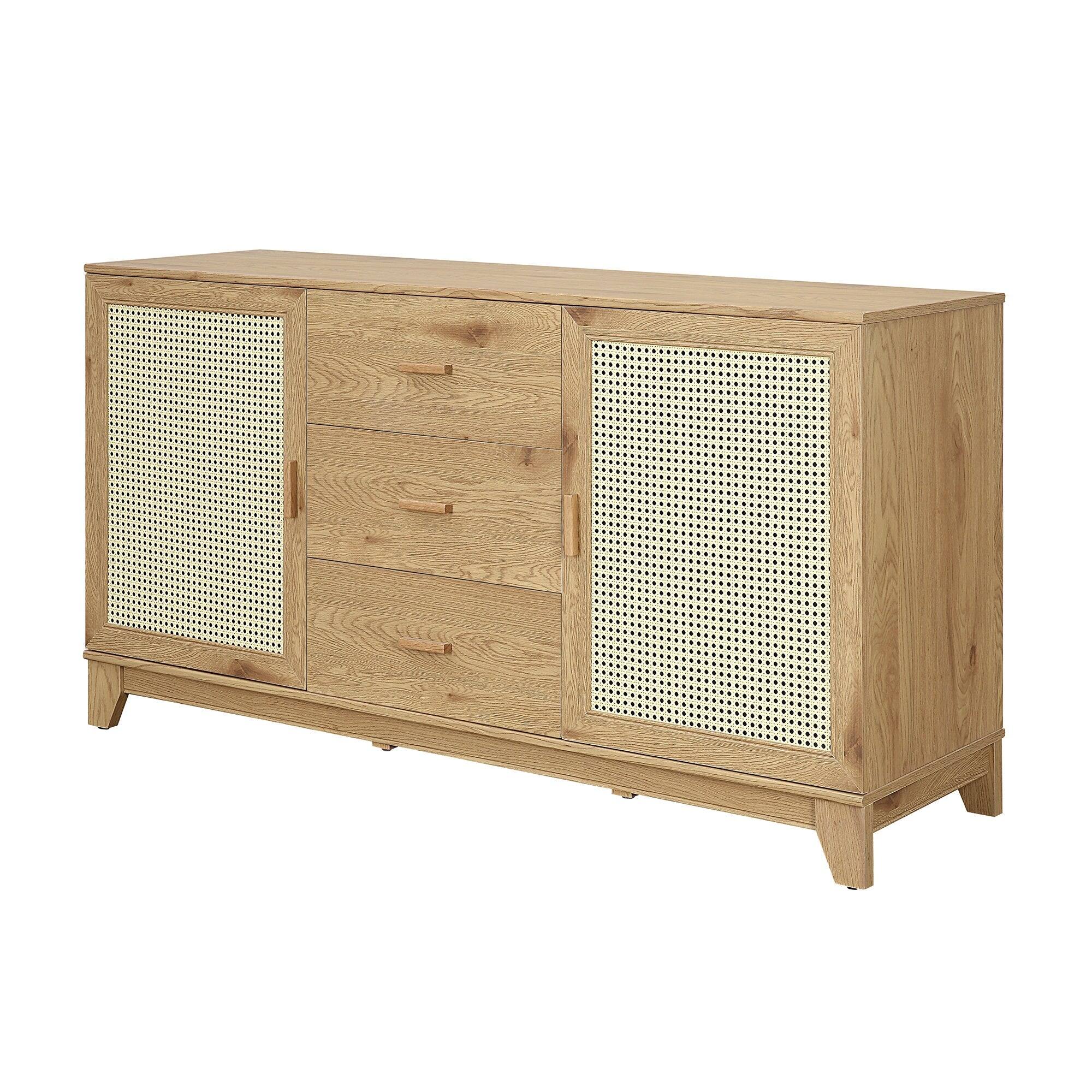 Alt View 3. Manhattan Comfort - Sheridan Mid-Century Modern 59" Sideboard - Natural.