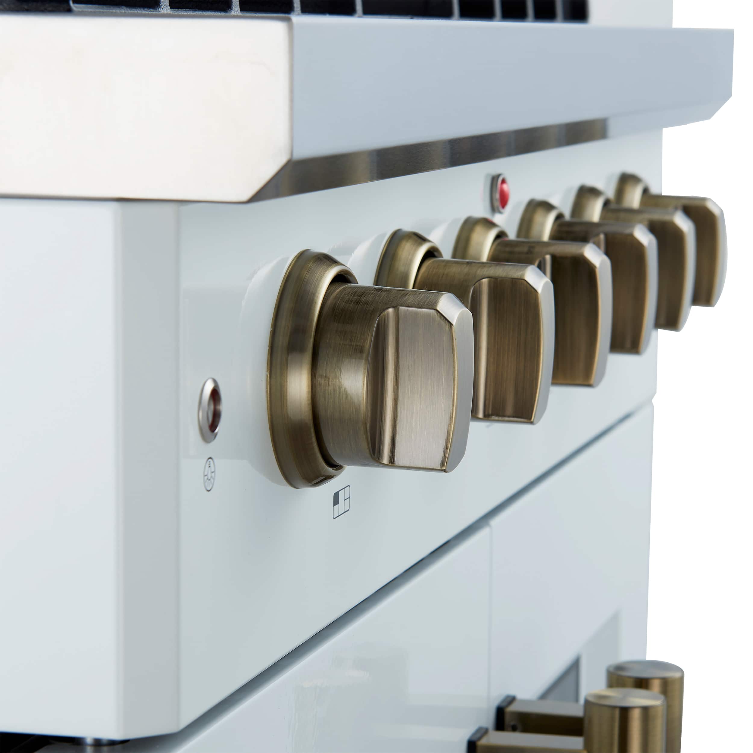 Alt View 5. Forno Appliances - Galiano 4.32 Cu. Ft. Freestanding Gas Convection Range with French Door Design - White.