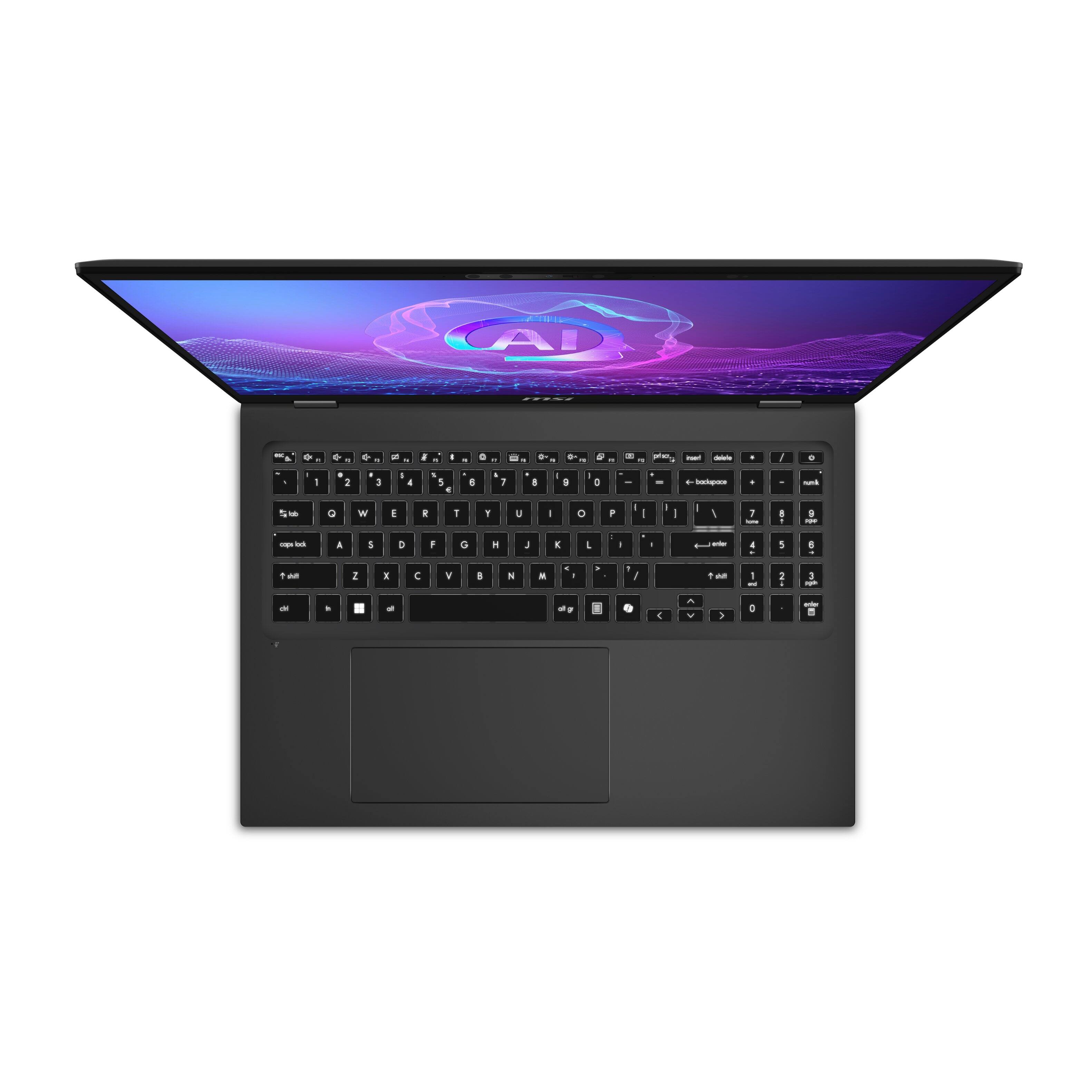 Alt View 1. MSI - MSI Prestige 16 AI Evo 16” UHD+ OLED Laptop - Intel Core Ultra 7 255H 2025 - Intel Arc Graphics - 16GB RAM - 1TB Storage - Stellar Gray.