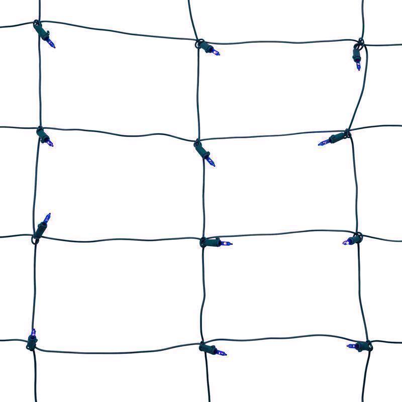 Angle. Celebrations - Celebrations Classic LED T5 Blue 100 ct Net Christmas Lights 4 ft..