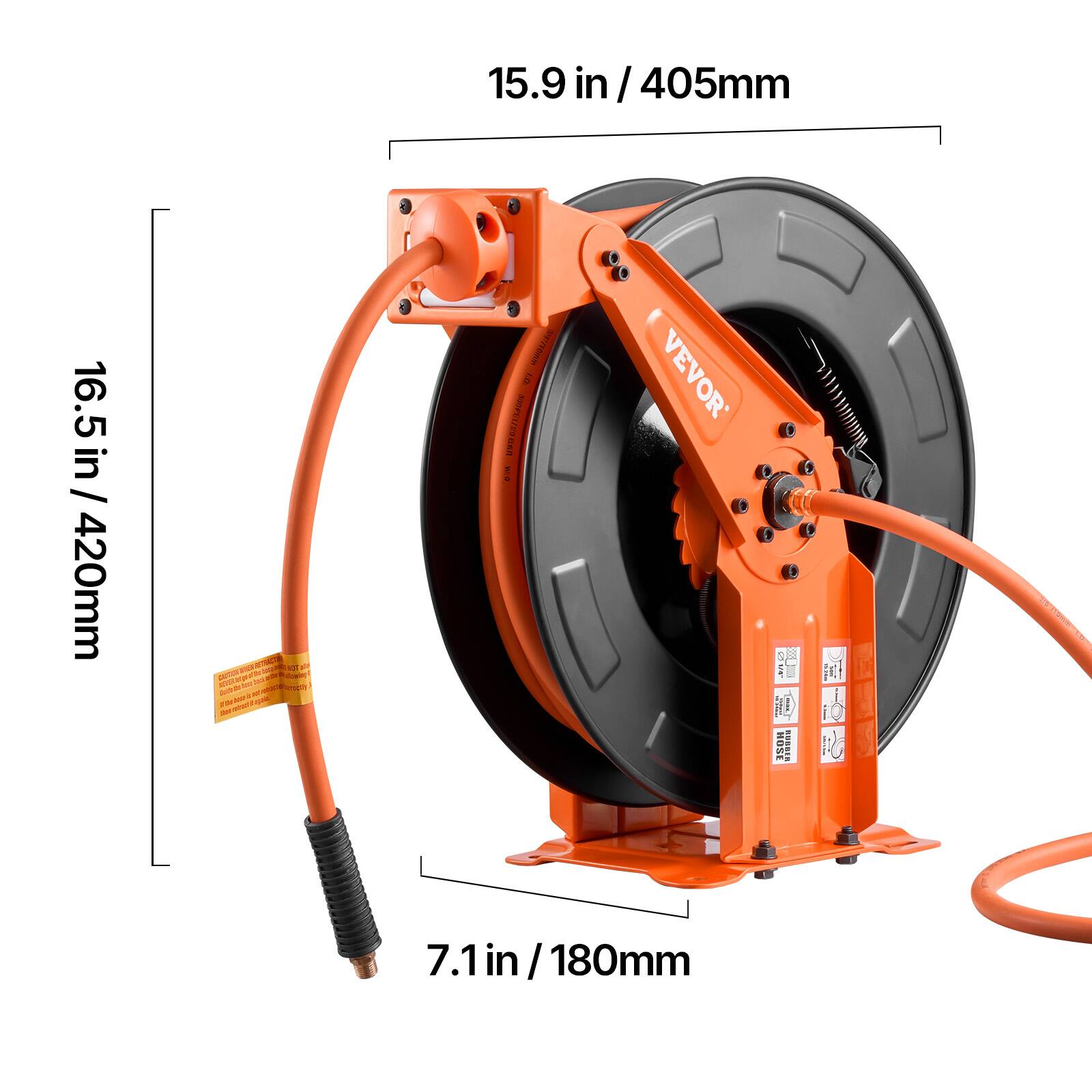 15.9 in / 405mm  
16.5 in / 420mm  
7.1 in / 180mm