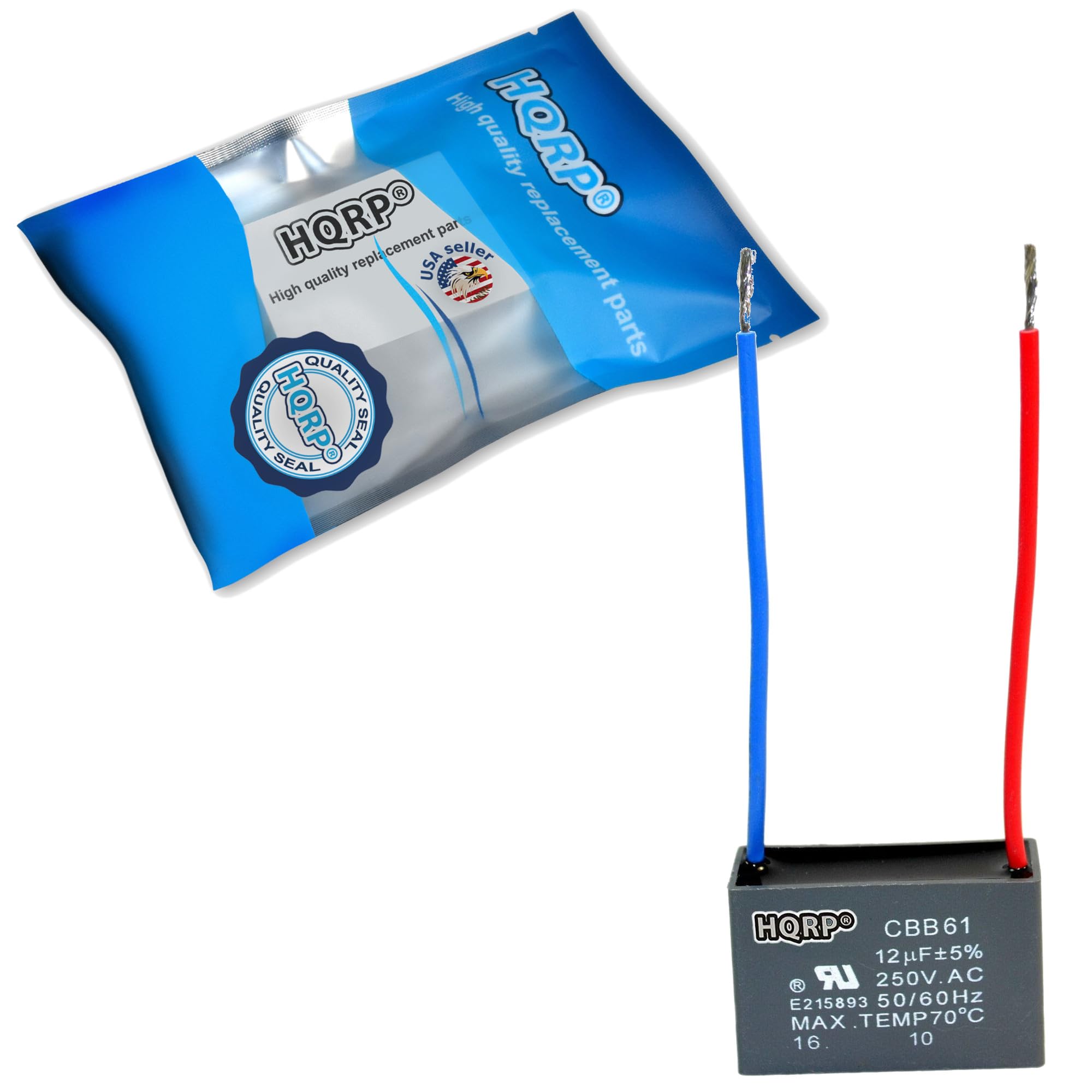 High quality replacement parts  
HQRP  
High quality replacement parts USA seller  
HQRP SEAL  
CBB61  
12F5%  
250V.AC  
E215893  
50/60Hz  
MAX TEMP 70°C  
16.10