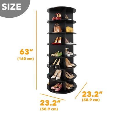 Dazzed Corner 7 Tier Rotating Shoe Rack Tower, Revolving 360 Shoe Dazzed Corner 7 Tier Rotating Shoe Rack Tower, Revolving 360 Shoe
