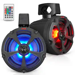 PYLE - Marine Speakers, Boat Speakers, Waterproof - Black